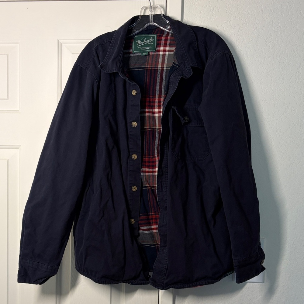 Woolrich Men's Shirt Jacket with Plaid Lining